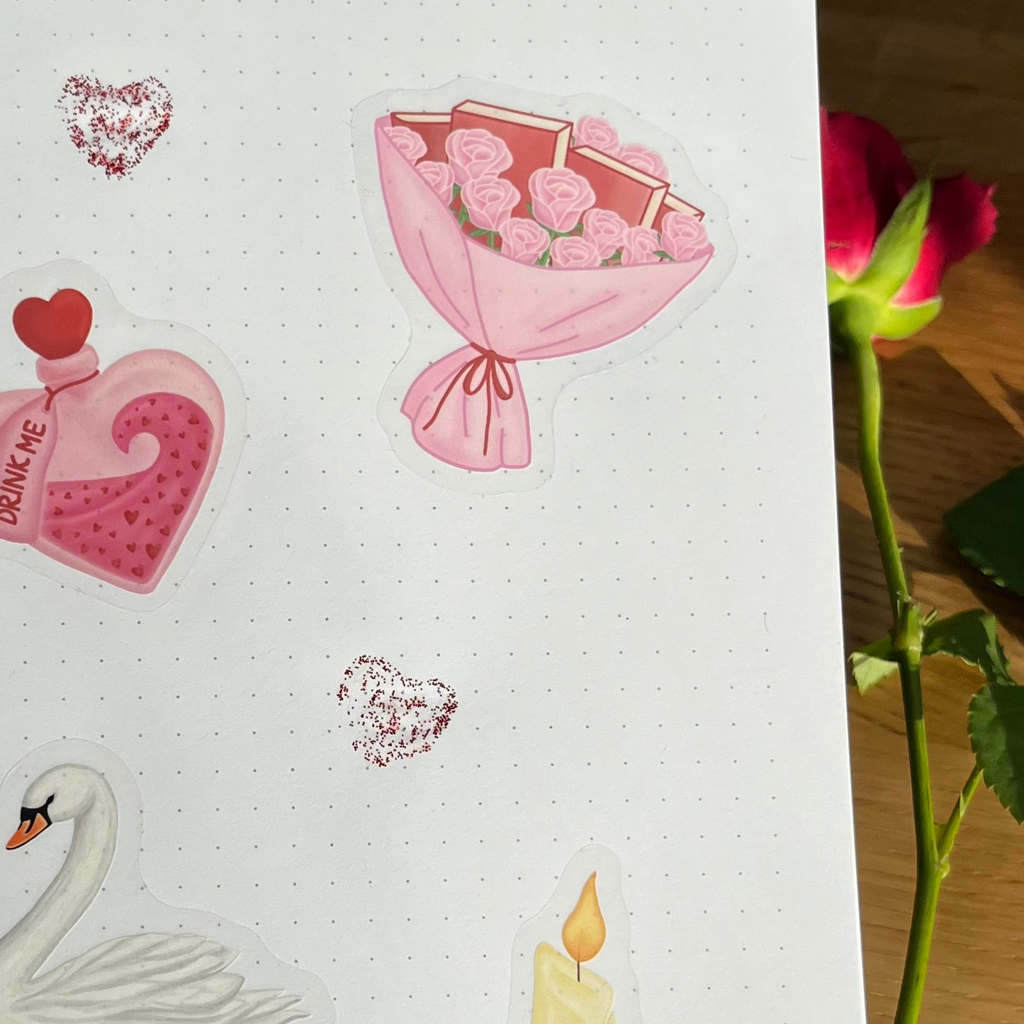 Book Flower Bouquet Sticker