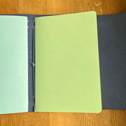 Lederjournal Marineblau