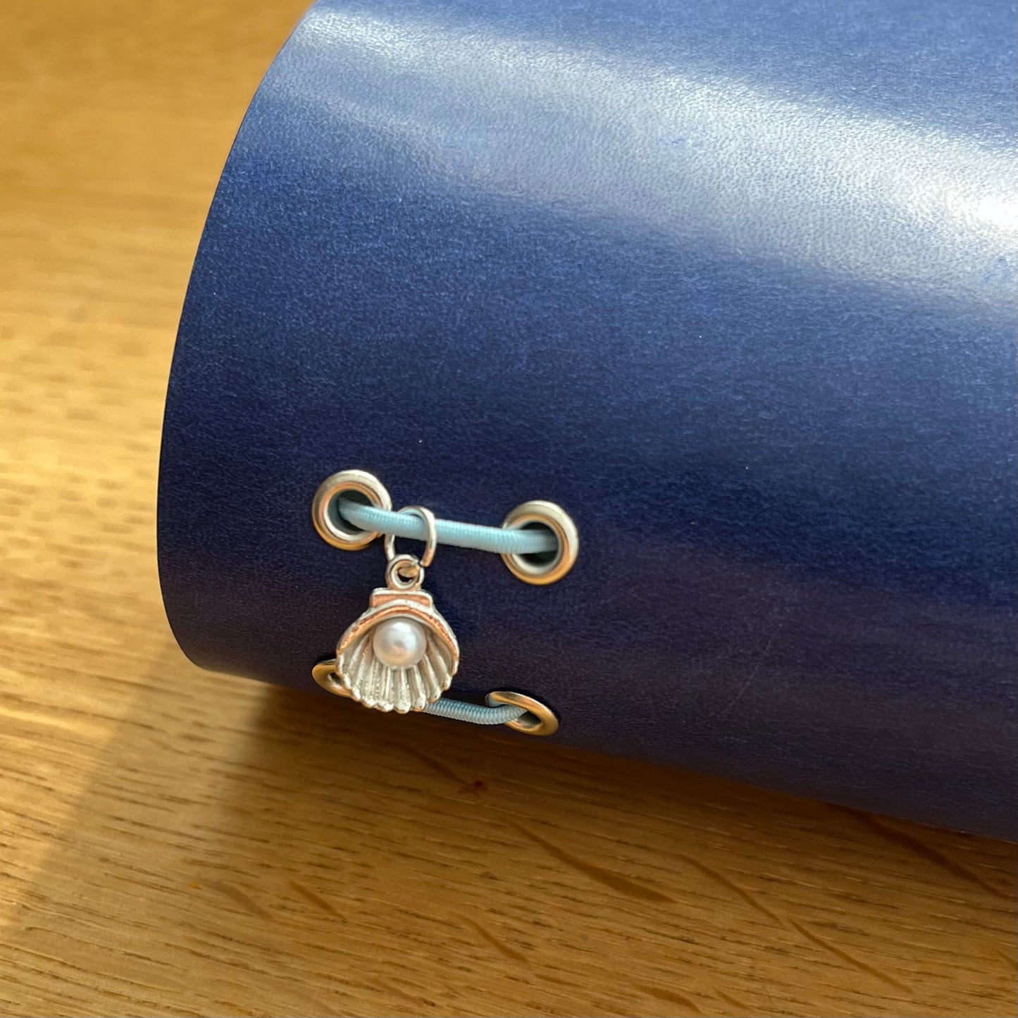 Lederjournal Marineblau