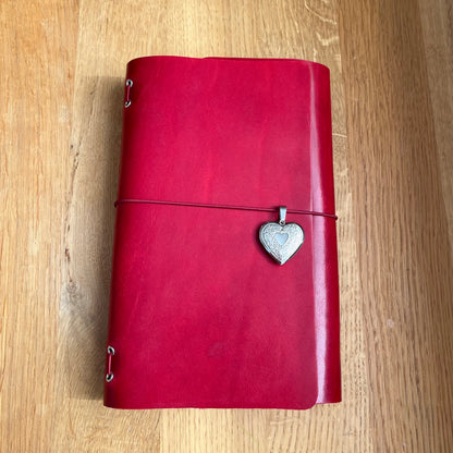 Lederjournal Burgunderrot