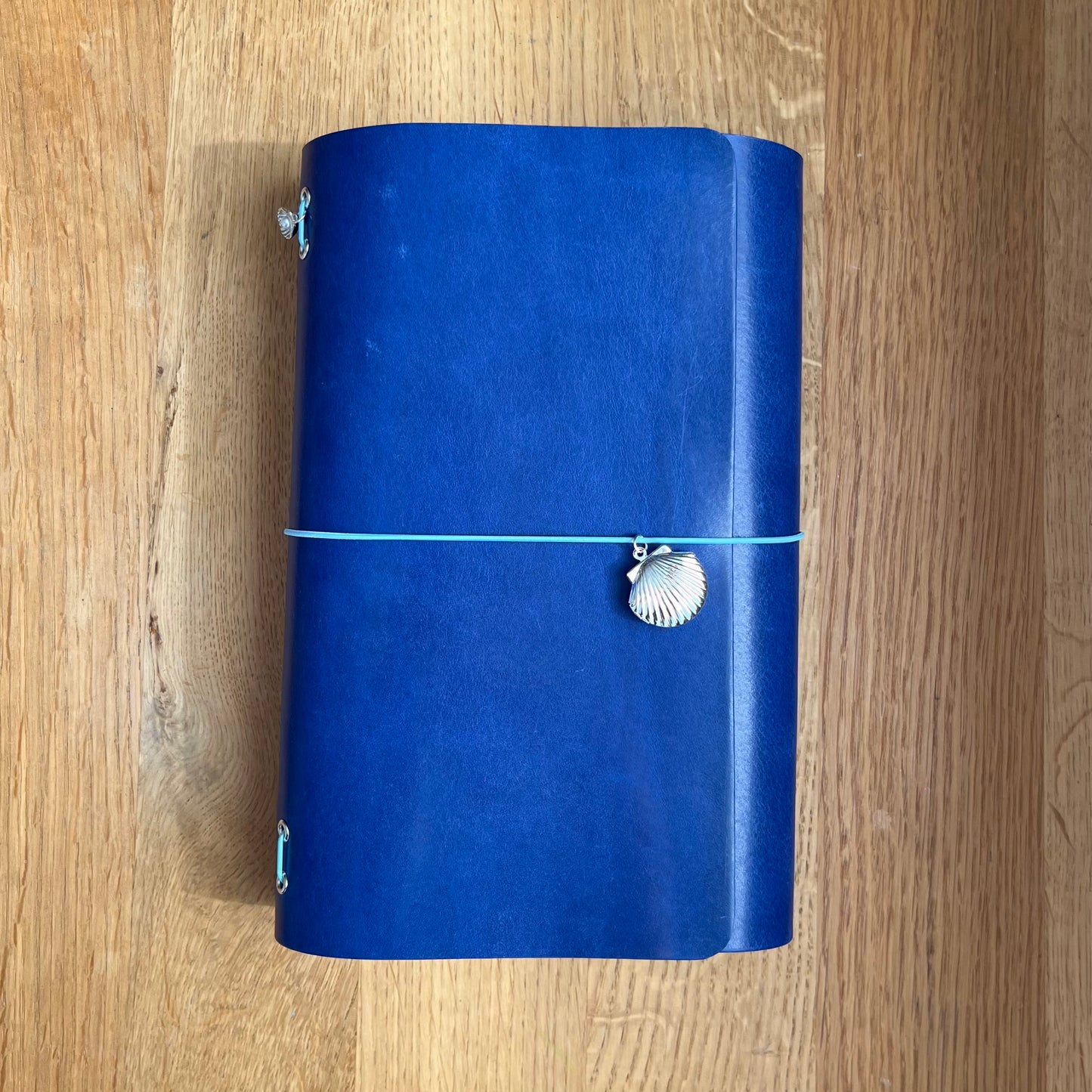 Lederjournal Marineblau