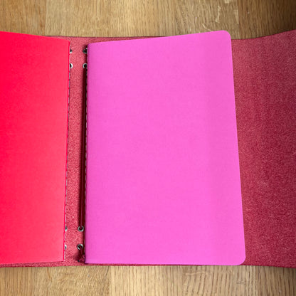 Lederjournal Burgunderrot
