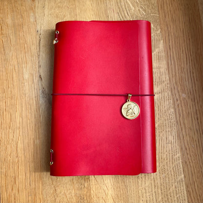 Lederjournal Rubinrot