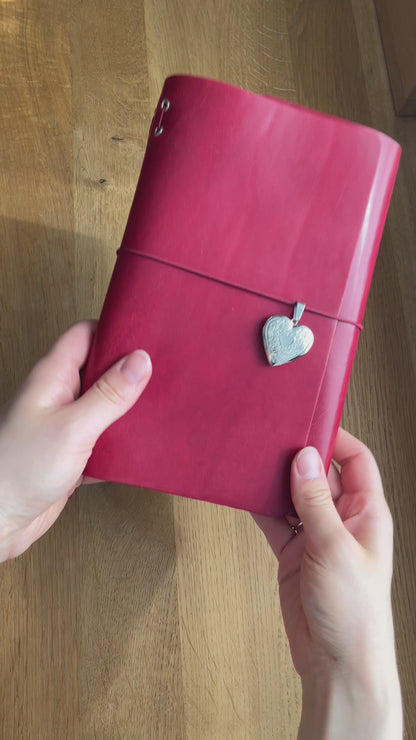 Lederjournal Burgunderrot