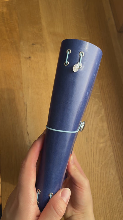 Lederjournal Marineblau